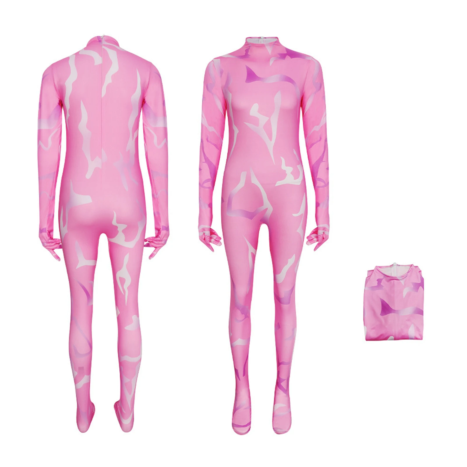 

Demon Hunters Zoey Rumi Mira Cosplay Costume Anime Girl Pink Jumpsuit Concert Party Halloween Bodysuit Uniform