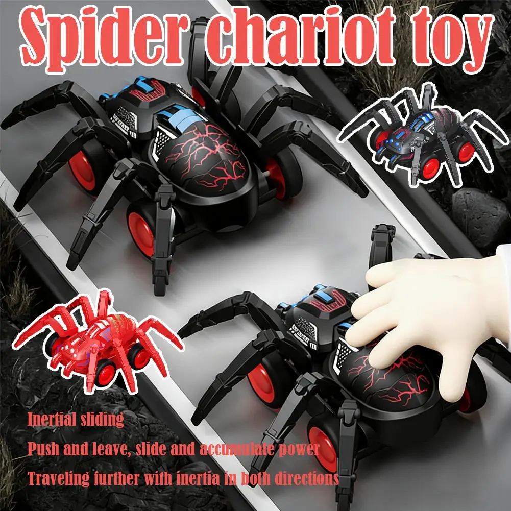 Carro de aranha engatinhante inercial, carro dublê de escalada, veículo de batalha de aranha legal, simulação de inércia animal, brinquedo, presentes para crianças