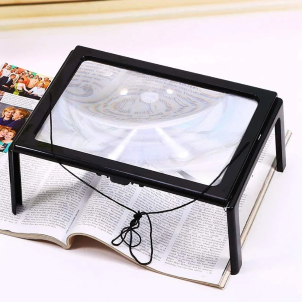 ​Read Magnifier Full Page Optical Magnifying Foldable LED Lens Desk Magnifying Glass