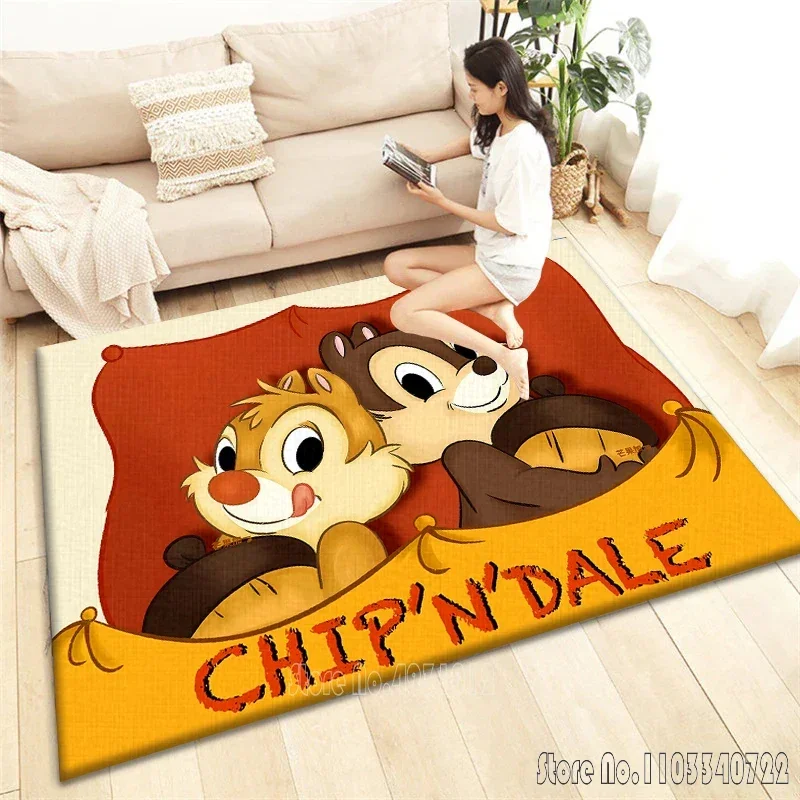 Disney Chip & Dale Friends Rug Carpets 80x120cm Decor for Bathroom Kids Floor Mat Living Room Children's Bedroom Sofa