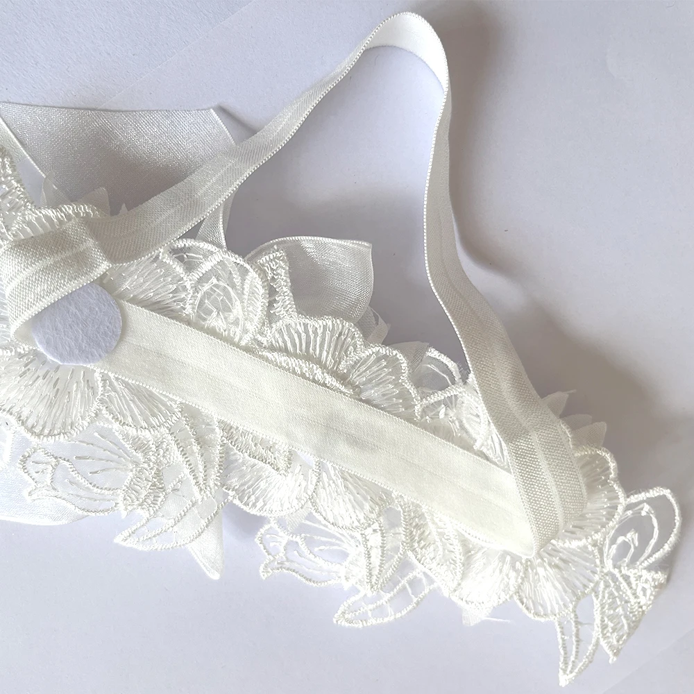 Weiße Spitze Chiffon Blumen Stirnband Baby Mädchen Blumen Turban Prinzessin Mesh Floral Perle Neugeborenen Haar Blume Photoprop Kopfbedeckung – Detail 19