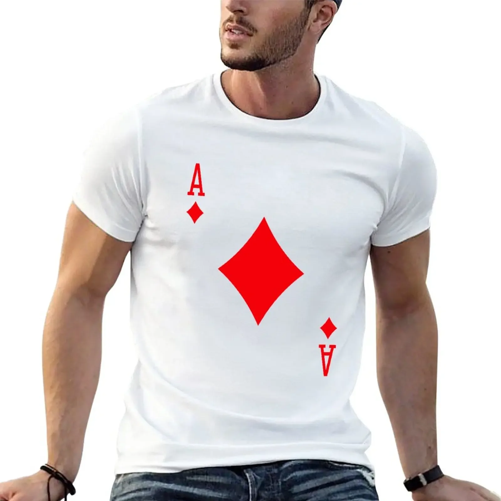 

Ace of Diamonds Classic Card Deck Casino Poker Ace Diamonds T-Shirt tops boys animal print men t shirts