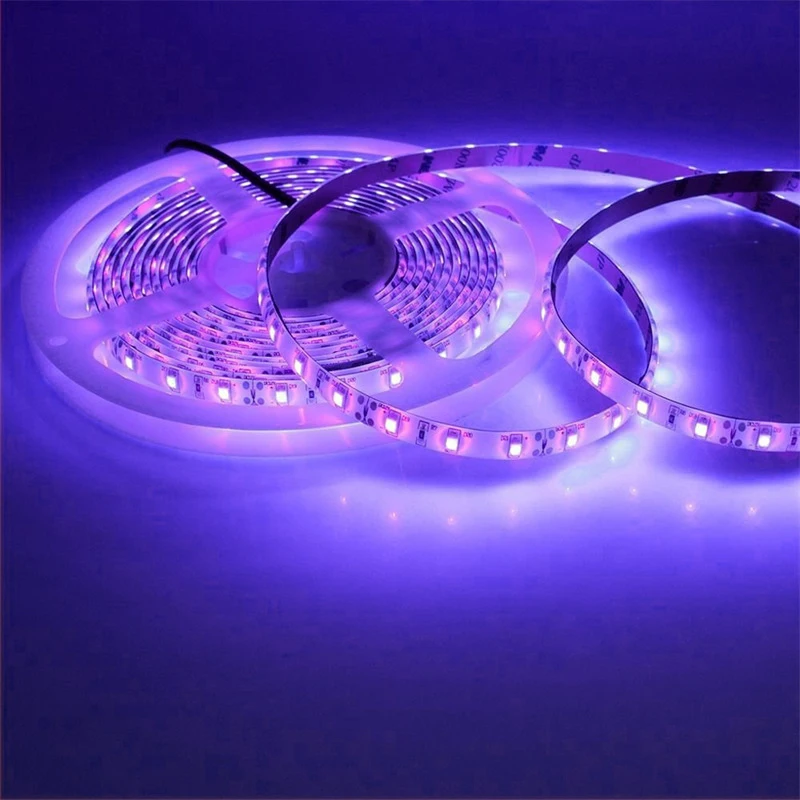 UV DC 5V 1M LED Strip Light UV 385-400nm Black Light 2835 SMD UV Light Flexible LED Strip Light for Glow Fluorescent Party