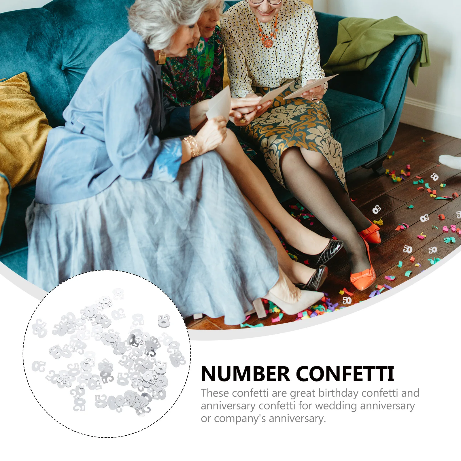 

1200pcs Sequin Confetti Bright Decoration for Birthday Party Anniversary Celebration Table Dinning Room Number Theme