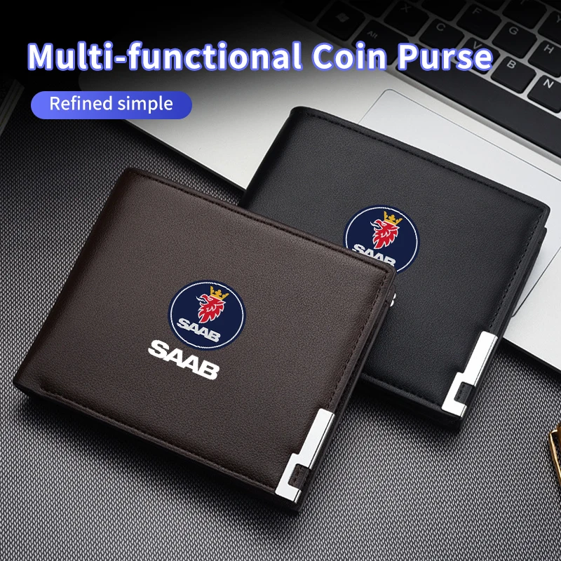 Car Interior Wallet Men Leather Wallets Multi Card Bag For SAAB Scania 93 95 9000 900 9-4X 9-7X 9-2X 9-X 600 99 97 Monster GT750