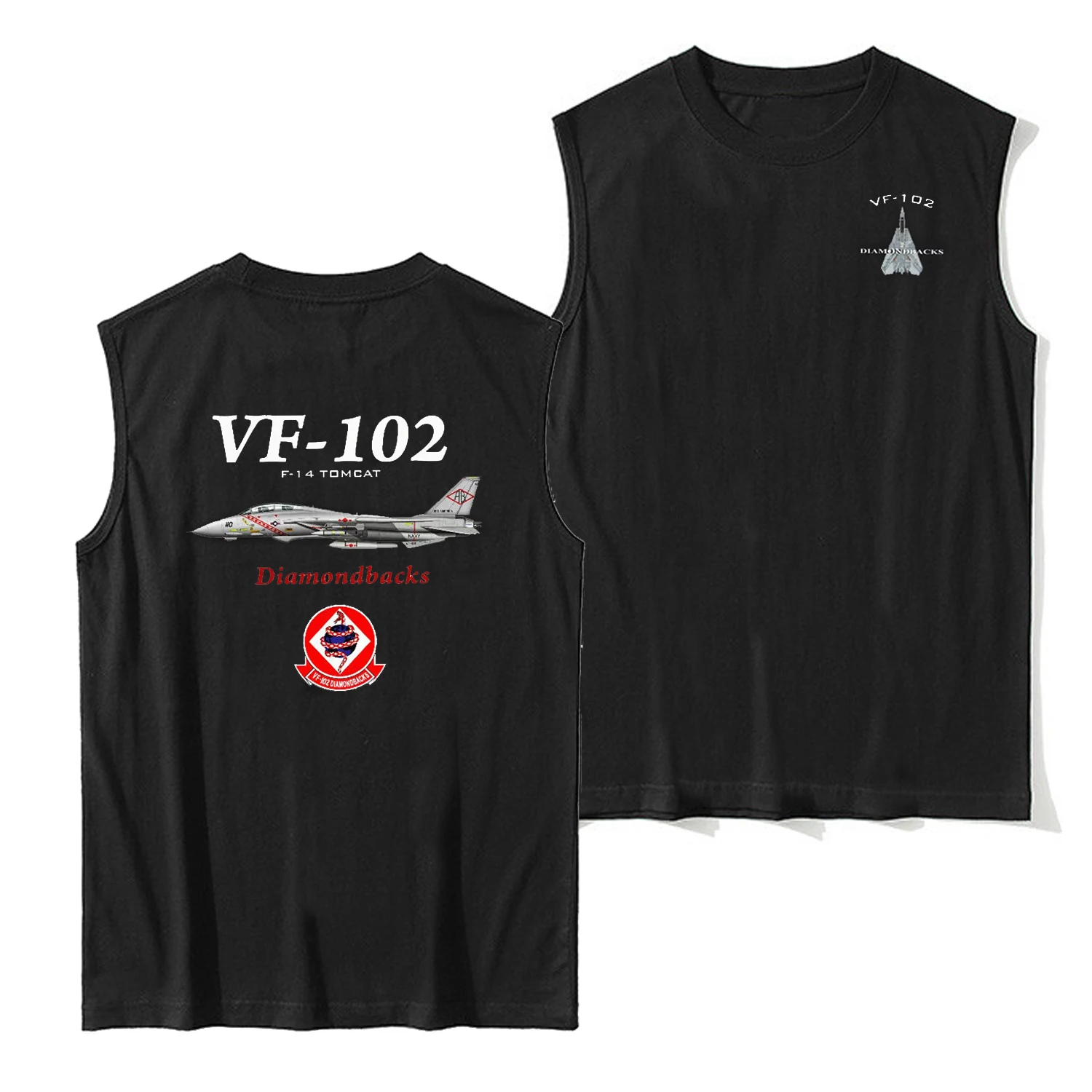 

Naval VF-102 Diamondbacks Squadron F-14 Tomcat Fighter Vest 100% Cotton O-Neck Casual Mens Tanktop Sleeveless Tee Streetwear
