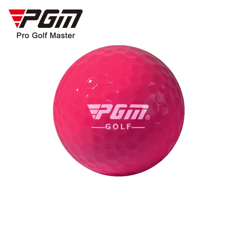 PGM 2pcs Golf Ball Durable Rotate Straight Synthetic Rubber Bilayer Golf Ball Colorful Elastic Indoor Outdoor Practice Training