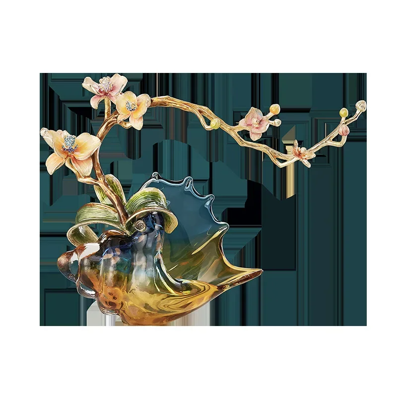 New Chinese conch glaze, high-end decorative ornaments, living room creativity, enamel colored glass ornaments