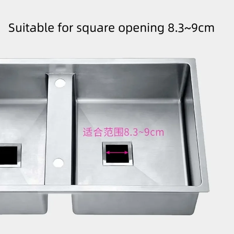 Stainless Steel Sink Square Drainer Kitchen Drains Strainers Filter Dregs Deodorant Hose Flume with Overflow Kitchen Accessories