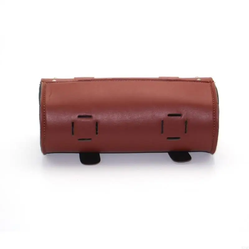 M76E Motorcycle Tool Gothic Punk PU Leather Construction Spacious Compartments Quick Install Straps Bag
