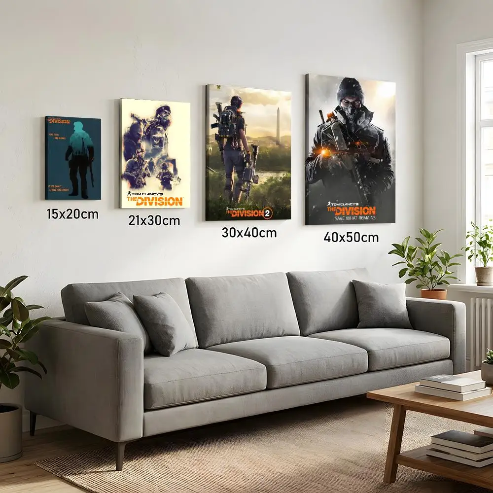 2 Tom Clancy's The Division 2 Framed Wall Painting Framed Canvas Wall Art Waterproof Wall Decor For Living Room Bedroom - view 3