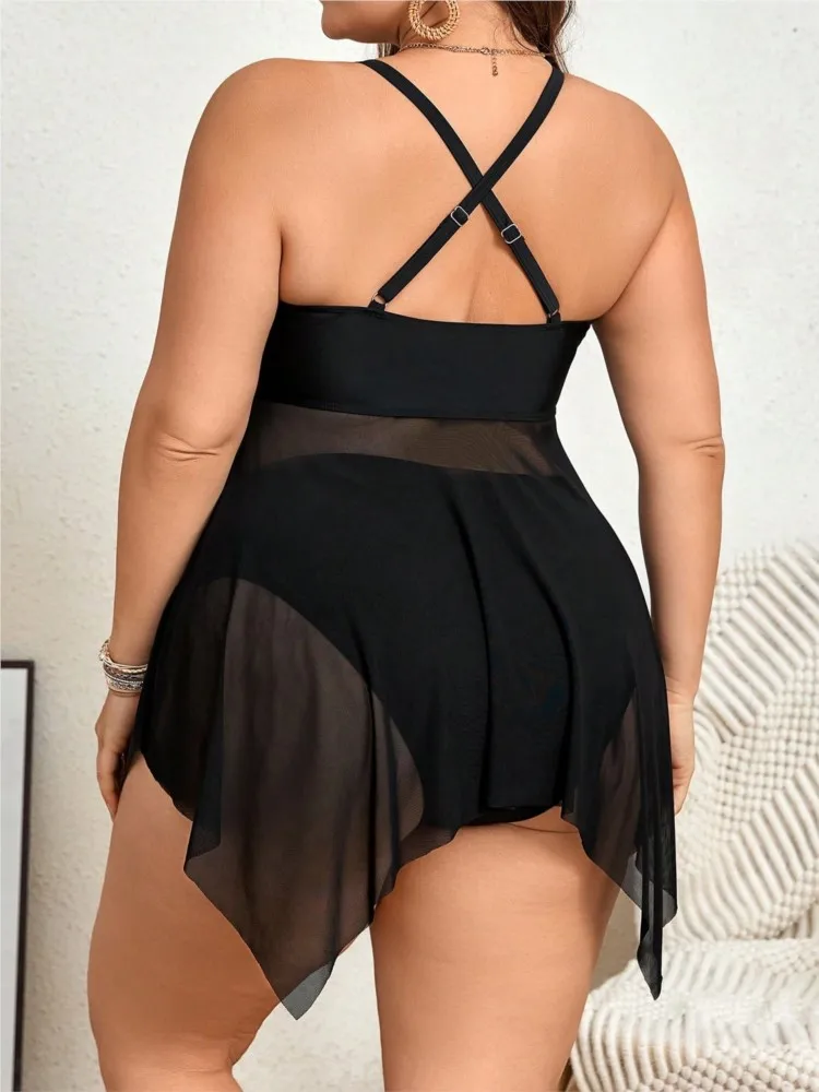 L-4XL حجم كبير عالية الخصر بيكيني النساء رفع حجم كبير 3XL 4XL ملابس السباحة 2026 الصيف Mujer البطن تحكم ملابس السباحة بيكيني مجموعات #2