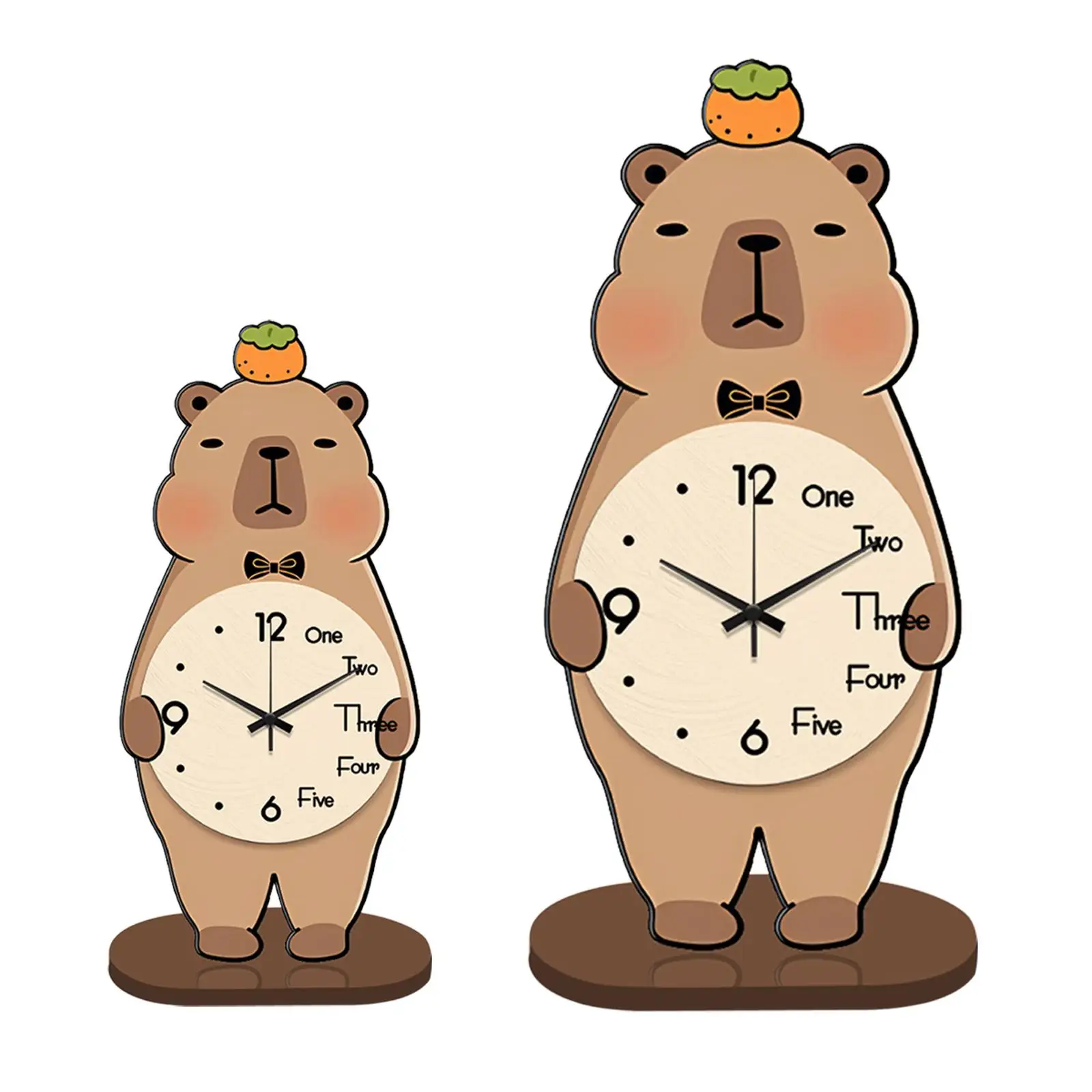 Capybara Table Clock Decorative Clock Creative Wooden Desktop Ornament Desk Clock for Bedroom Entrance Kids Room Countertop