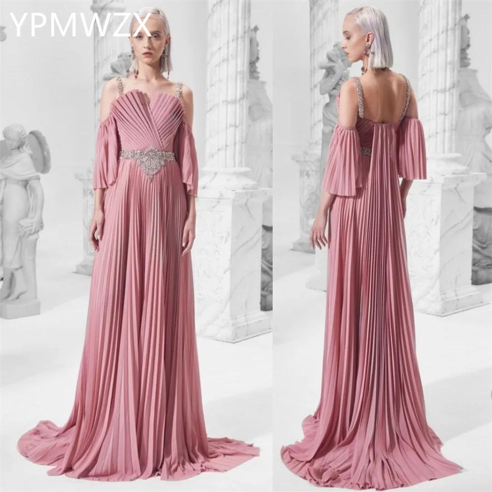 

Customized Prom Gown Formal Evening Dress Party Occasion YPMWZX Strapless A-line Floor Length Skirts Draped Bespoke Dr