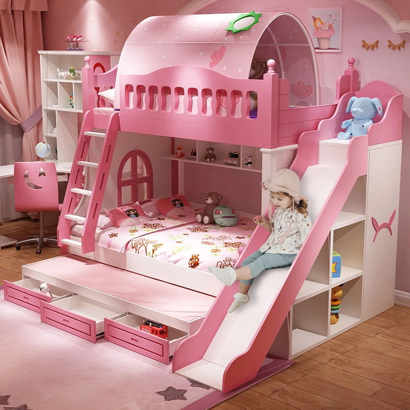 

out of bed Girl Princess Dream castle Bunk bed High