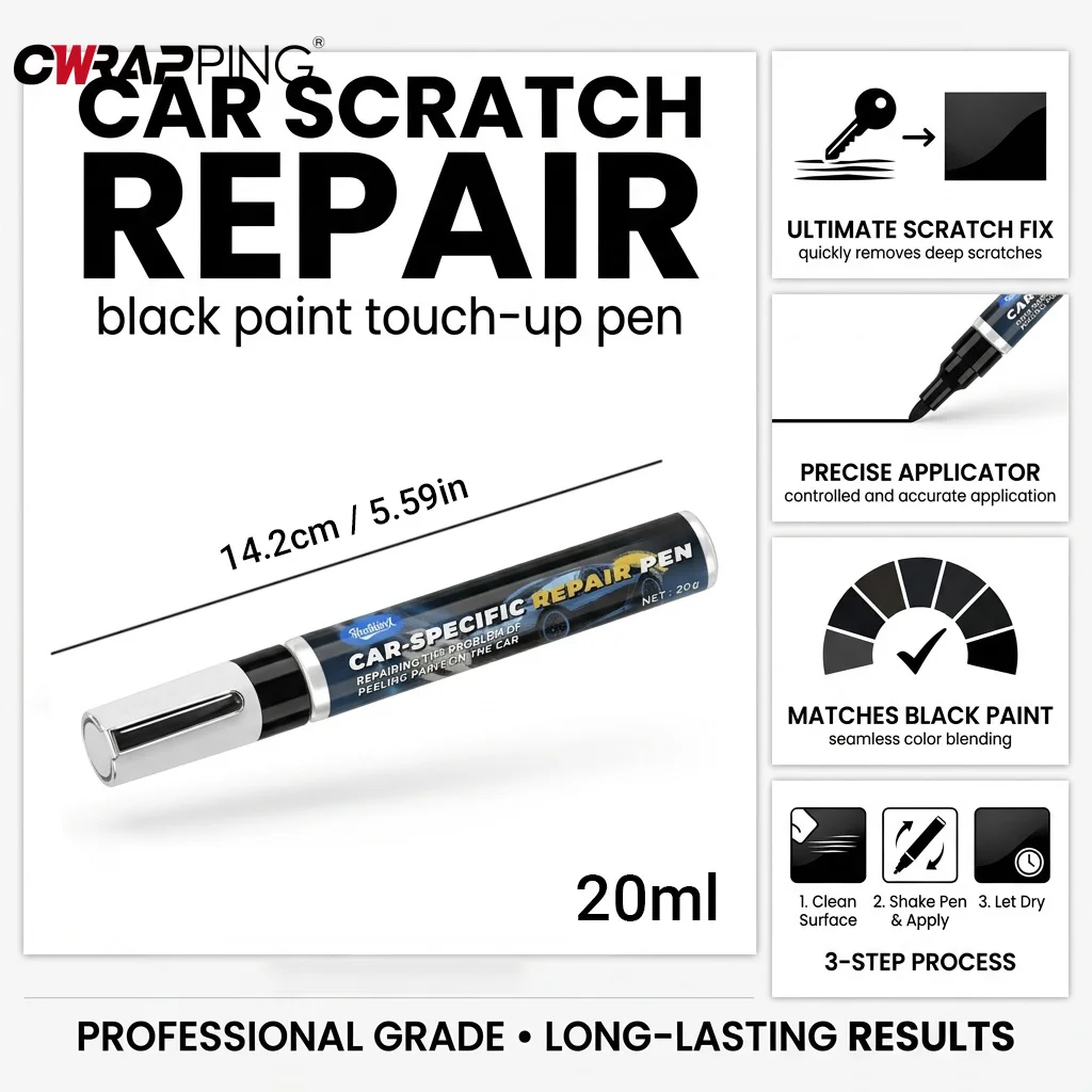 1pc Car Scratch Repair Paint Pen Quick Scratch Fix Tire Marker for Wheel Tires Wheel Restoration Car Brush Pen Auto Accessories
