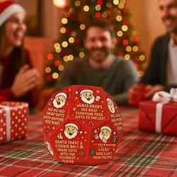 Dados de intercambio de regalo de intercambio de Papá Noel rojo, 12 lados diferentes, accesorios navideños, dados poligonales de Papá Noel, dados poligonales de Papá Noel