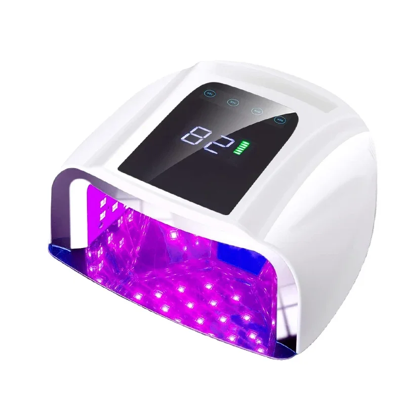 96W Rechargeable Nail Lamp with Handle Cordless Gel Lacquer Dryer Red Light Manicure Machine Wireless Nail UV LED Lamp