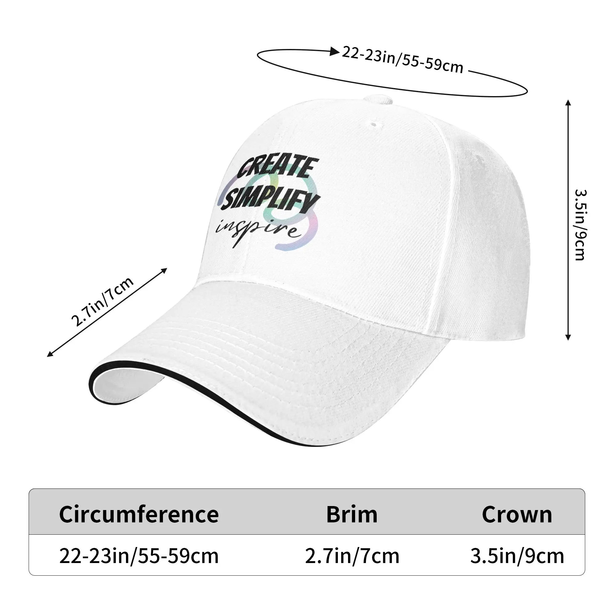 Create Simplify Inspire Design Gift For Children Men Women A Baseball Cap Hat