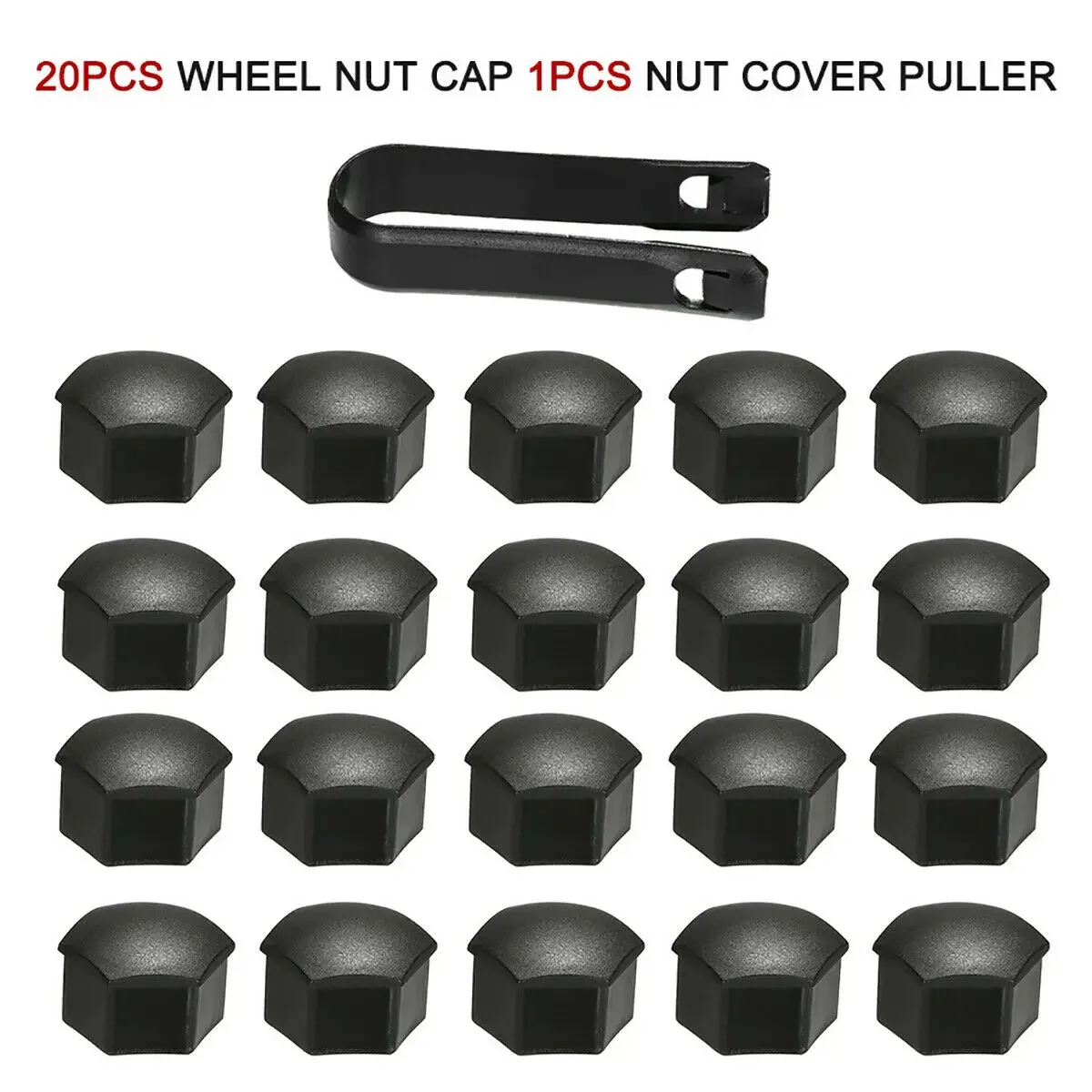 20pcs 21mm Plastic Car Tyre Rim Wheel Nut Caps Bolts Screw Covers and 1pc Removal Puller Clip Accessories Tool for Tesla Model 3