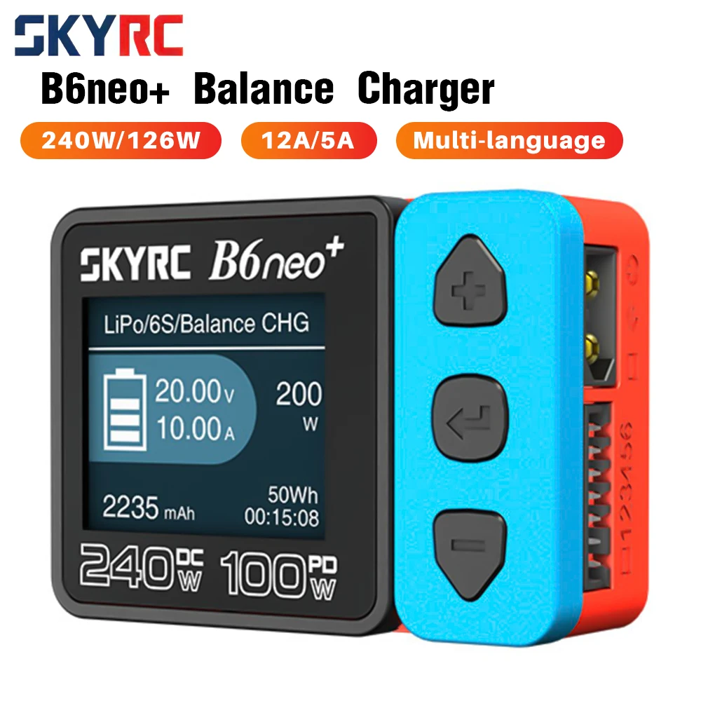 ​SKYRC B6neo+ Smart Charger High Power DC240W PD126W Multilanguage Compact Balance Charger