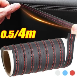 Car Self-Adhesive Decorative Line Interior Dashboard Molding Decorative Pu Leather Strip DIY Modifications Decoration Trim Strip