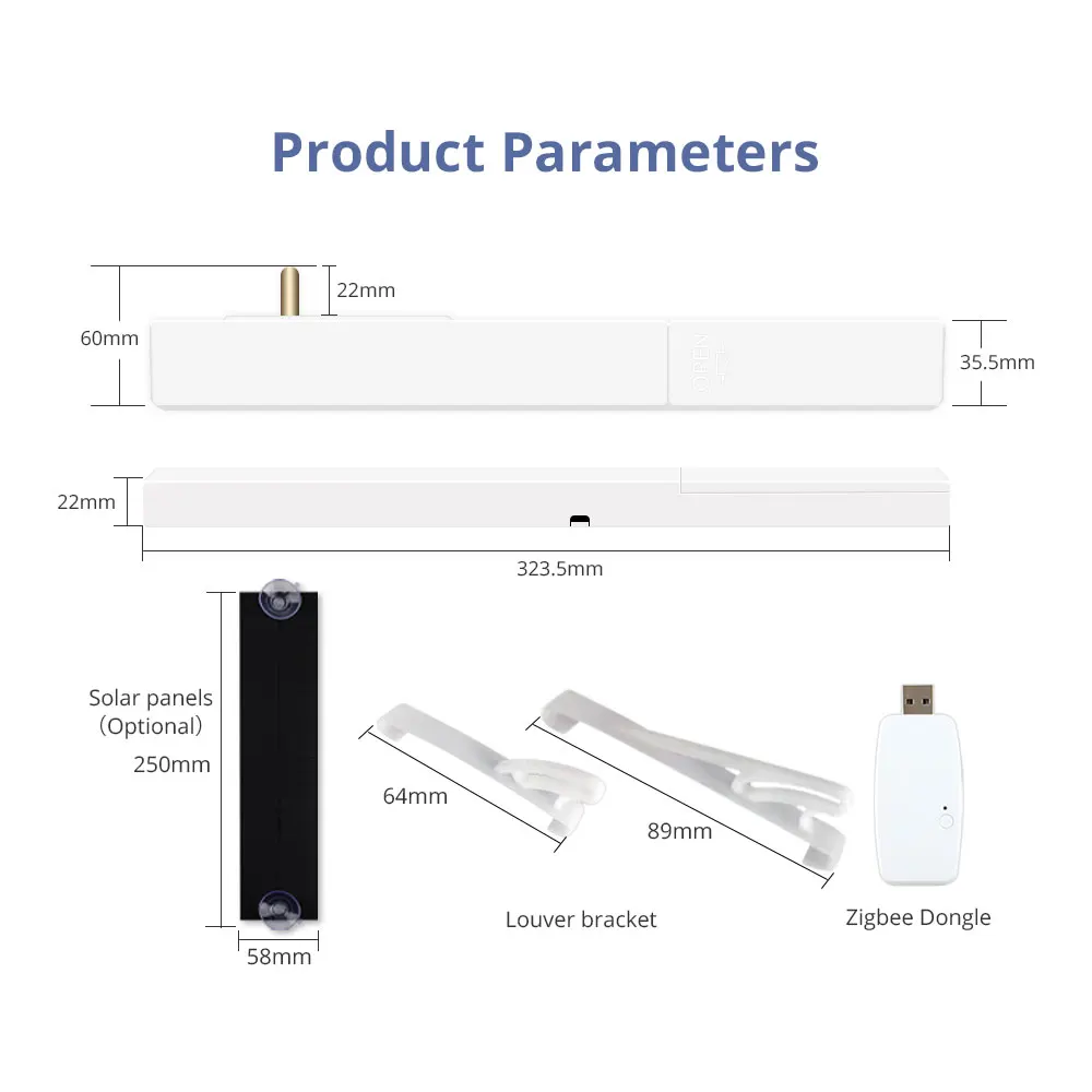 Imagem -06 - Zemismart Tuya Zigbee Smart Motor Elétrico Abridor Automático com Painel Solar Ajustável para Plantação de Persianas do Obturador da Janela