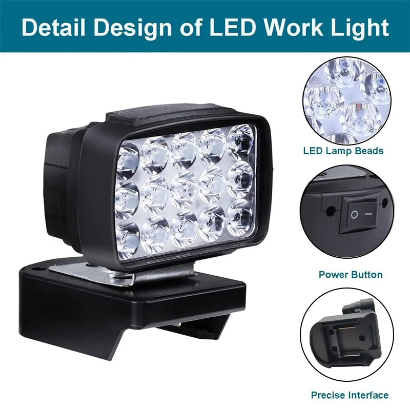 Imagem -03 - Led Emergency Work Light para Makita Lanterna ao ar Livre Jobsite Tool 900lumen Bateria Li-ion 18v Bl1830 Bl1850 Pcs