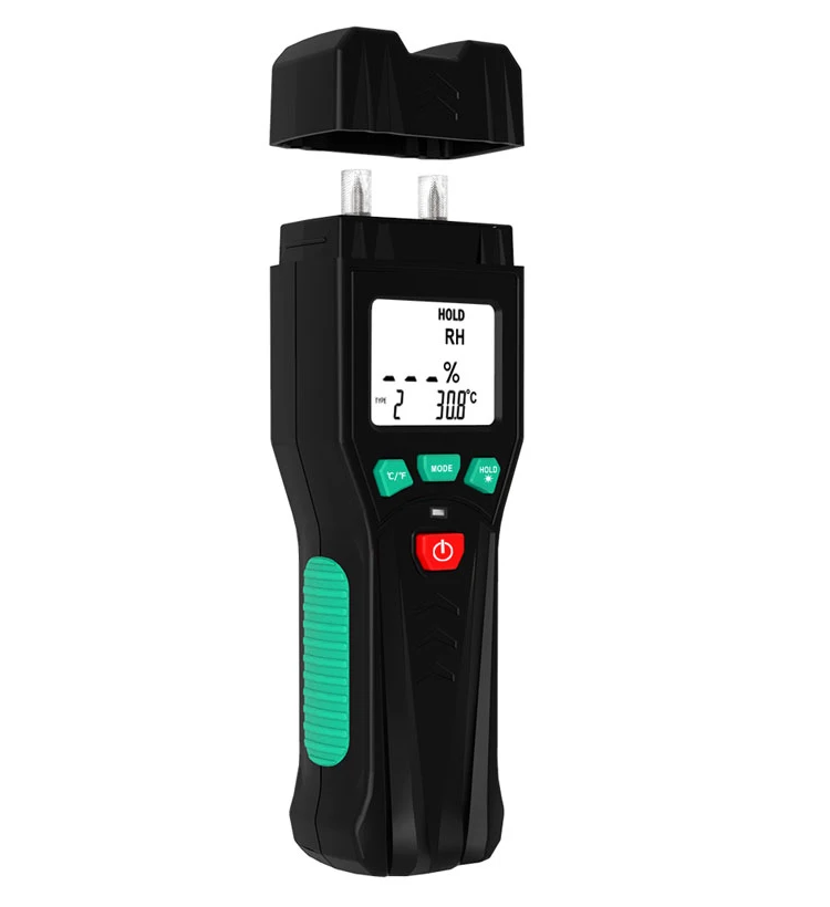 Imagem -03 - Umidade Medidor Pino tipo Configuração Material de Madeira Cimento Argamassa Tijolo Drywall Tapete Backlight Tester Higrômetro Temperatura Fy886