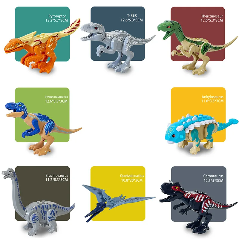 

Jurassic Dinosaurs Building Blocks Indominus Rex DIY Tyrannosaurus Action Figure Models Children Toys Animals Gifts Boys