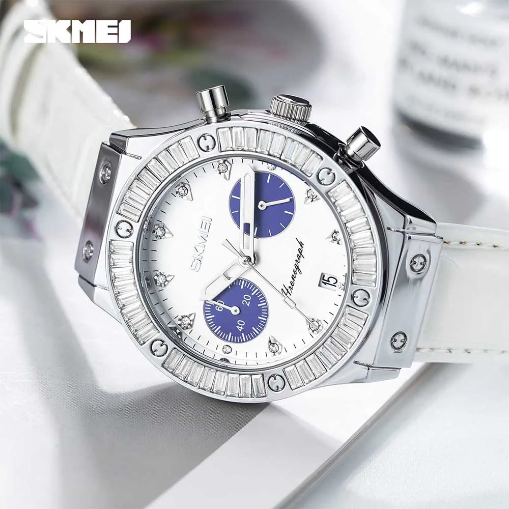 SKMEI كرونوغراف التقويم ساعات المعصم مقاوم للماء العلامات التجارية الفاخرة ساعة يد تعمل بالحركة الكوارتز للرجال والنساء Reloj Hombre