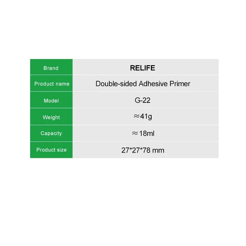RELIFE G-22 18ml Doppelseitiger Klebstoff-Primer mit integriertem Pinsel, Haftvermittler für die Reparatur von Telefonrahmen und Glas – Detail 8