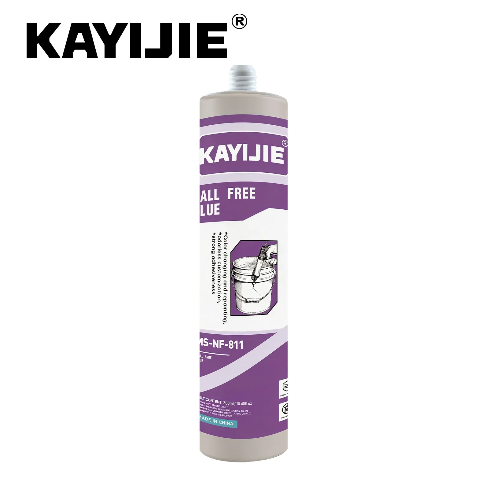 KAYIJIE-MS-NF-811 Solvent Free No Nail Adhesive, Drill-Free Heavy Duty MS Sealant for Cabinet, Mirror & Decor Molding
