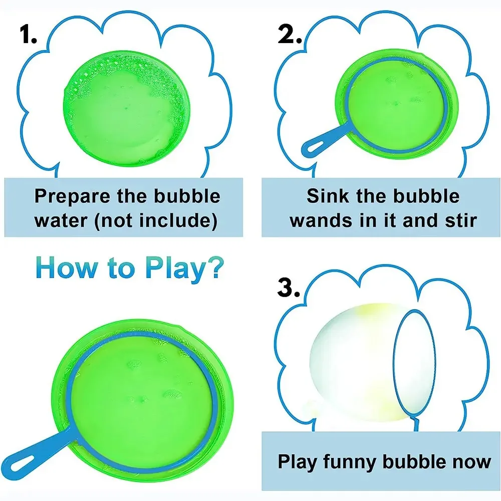 Big Bubbles Wand Kit para crianças, Fancy Circle Props, Multi Shaped Bubble Ring, Brinquedos divertidos ao ar livre, Brinquedos interativos familiares