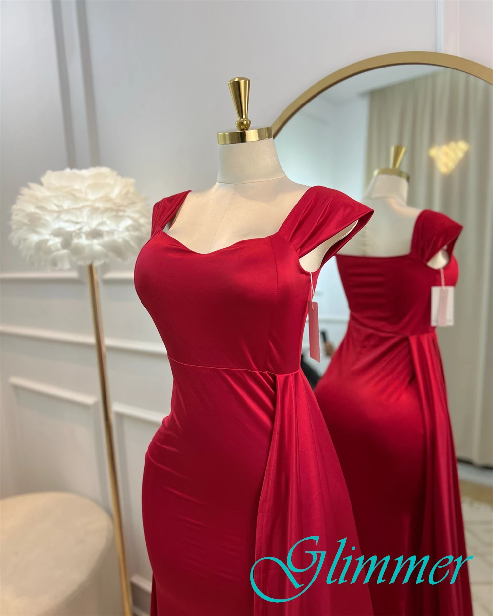 Customized Delicate Jersey Spaghetti Straps Evening Dress Graceful Prom Dress Temperament Straight Special Occasion Gowns