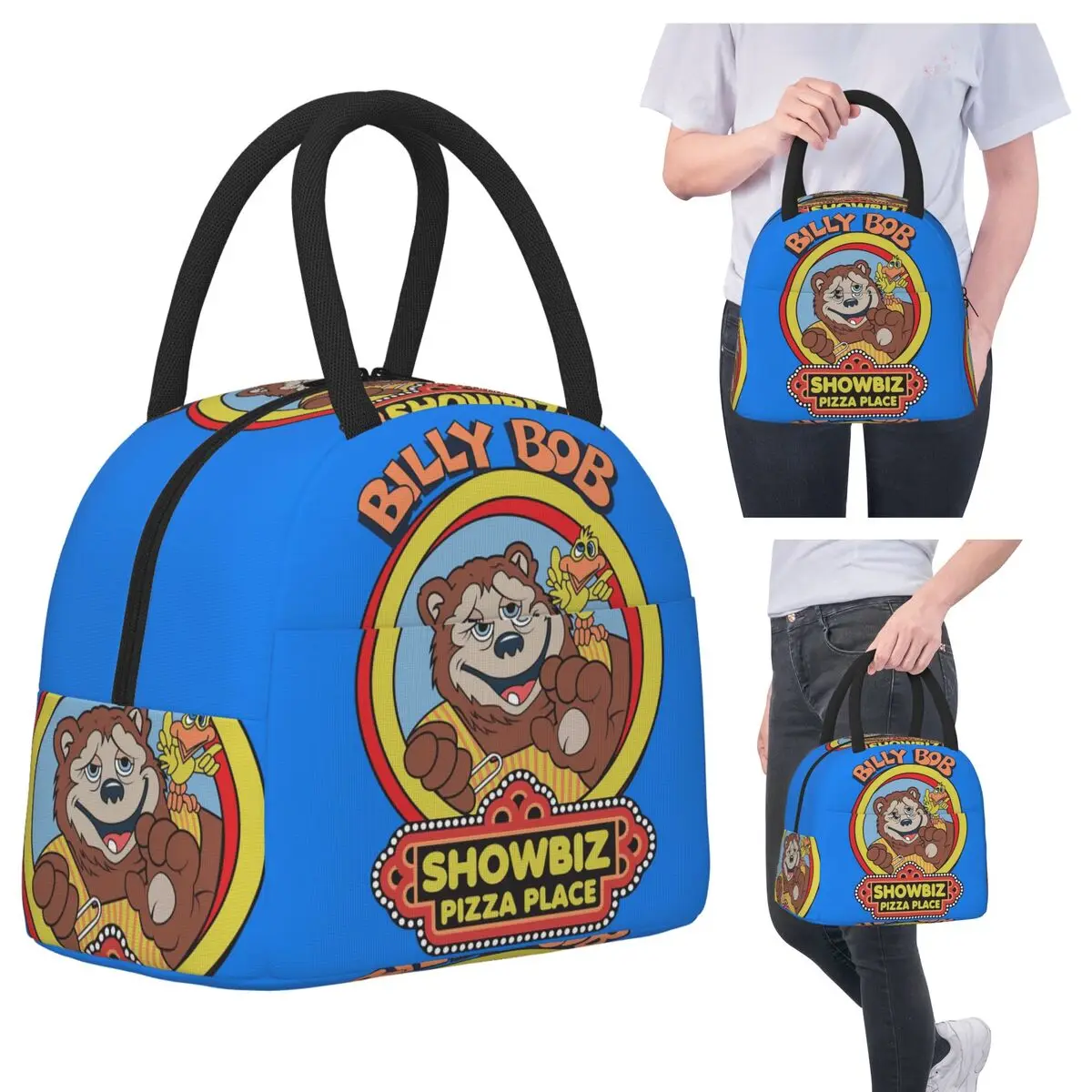 

Showbiz Pizza Billy Bob Изолированная сумка для обеда для детей Школьный холодильник Термальная коробка для еды Tote Герметичные коробки для завтрака Контейнер
