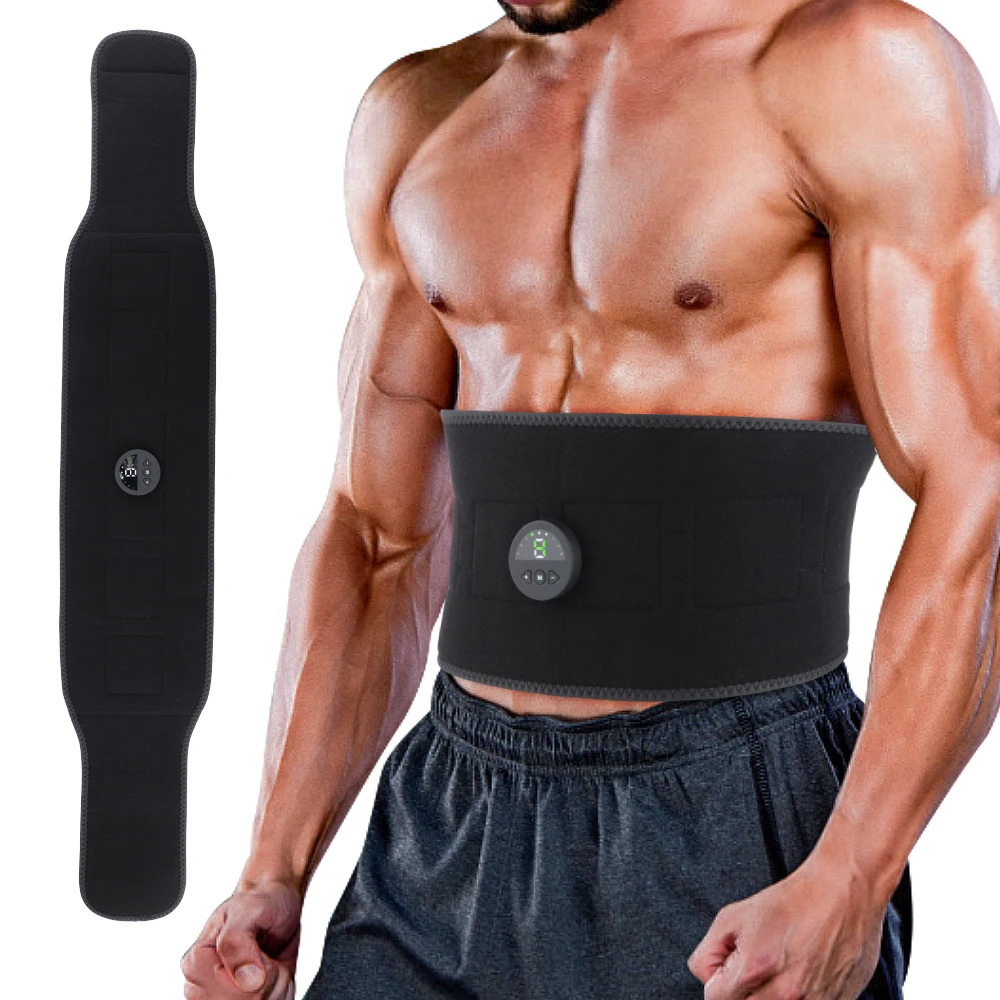 Eletric Heating Abdominal Massager Belt Body Shaper EMS Pulse Muscle Electrostimulator Health Fitness Weight Loss Trainer