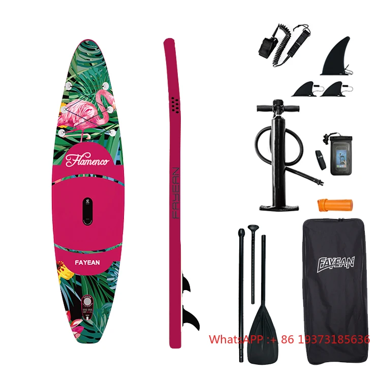 fayean one layer pink flamingo surfing paddle board stand up surfboard  inflatable sup boards