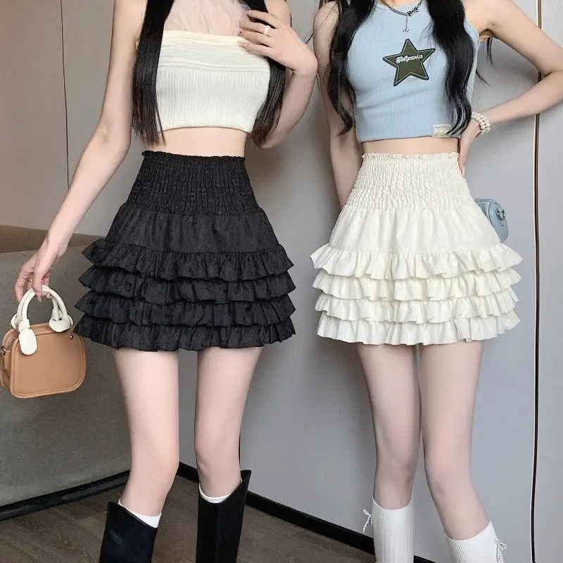 

High Waist Slimming Puff Cake Design Sense Half Body Skirt Women's Spring Small White Niche Irregular Skirt