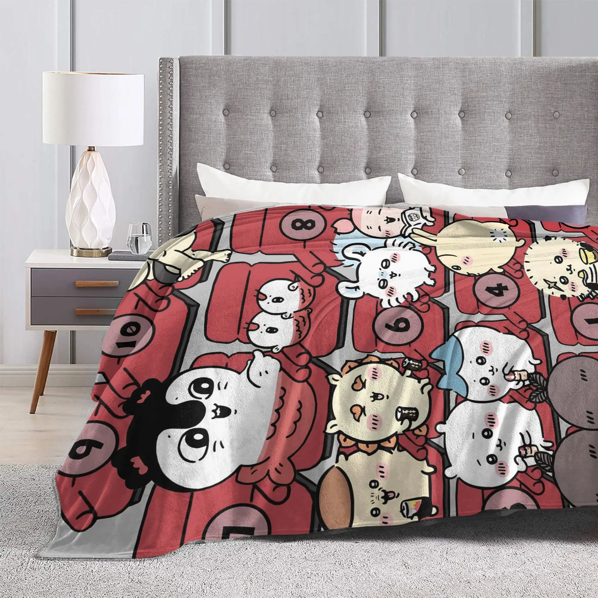 Chiikawas Sushi Kawaii Japanese Anime Blankets Fleece Textile Decor  Breathable Soft Throw Blankets for Bed Couch Rug Piece