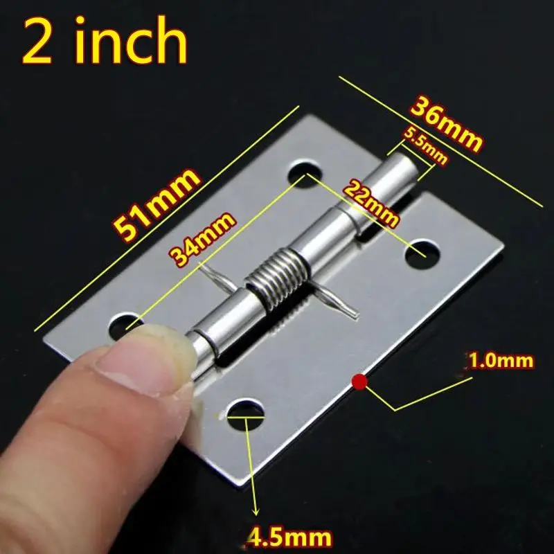 1PC Self Closing Spring Door Hinge Stainless Steel Hardware 1/1.5/2/2.5 Inch For Windows Cabinets Jewelry Boxes Door Hing