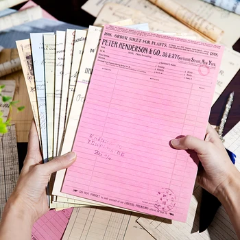 30 Vellen Vintage Bill Style Grote Maat Materiaal Papier Planner Decoratieve Diy Scrapbooking Junk Journal Achtergrond Papier