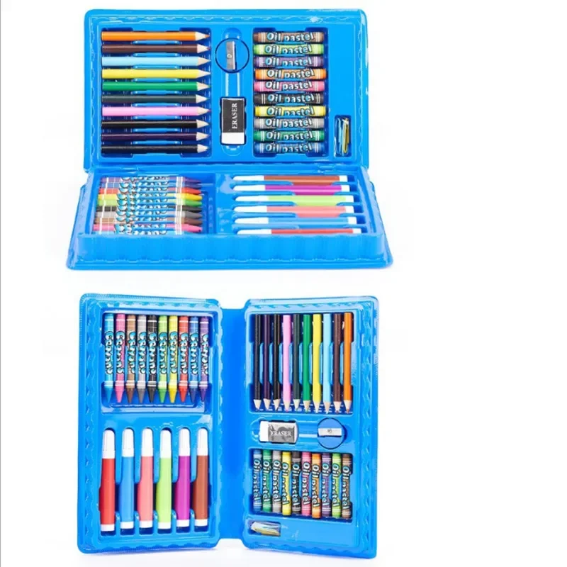 42/86/168 PCS Kid Draw Set Colored Pencil Crayon Watercolors Pens Drawing Set Toy Drawing Art Marker Pens School Supplies Kid