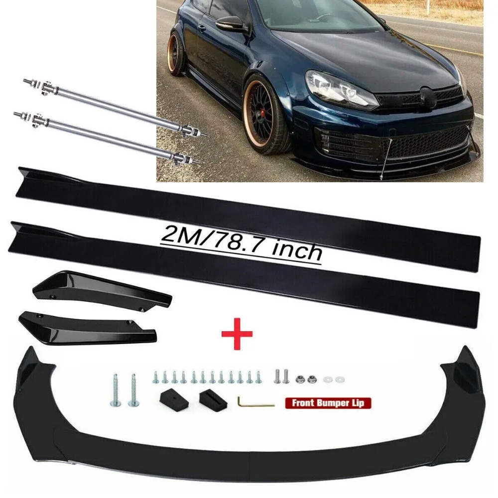 

For VW GTI MK6 Jetta Side Skirt +Front & Rear Bumper Lip Splitter Spoiler Body United States