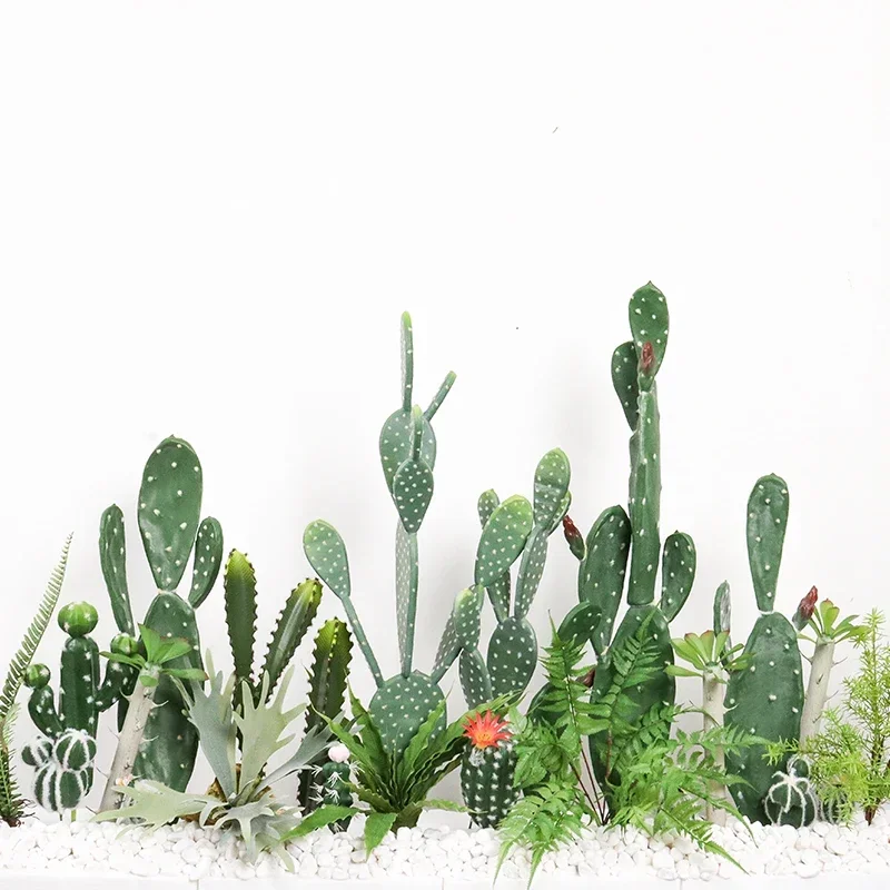 Simulation wind green plant set Bionic cactus landscape combination Homestay window decoration Cactus landscaping fake plant