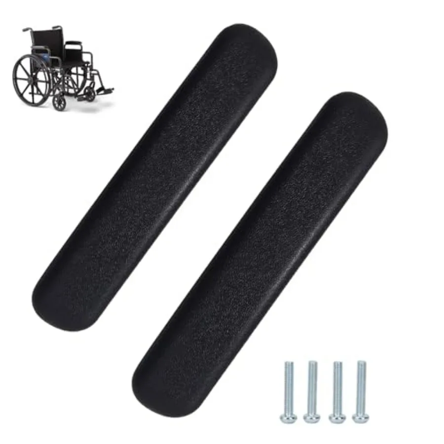 

Wheelchair Arm Pads Universal Desk Length 10-1/4" Wheelchair and Transport Chair Arm Pads, Black (1 Pair) Compatible with All B
