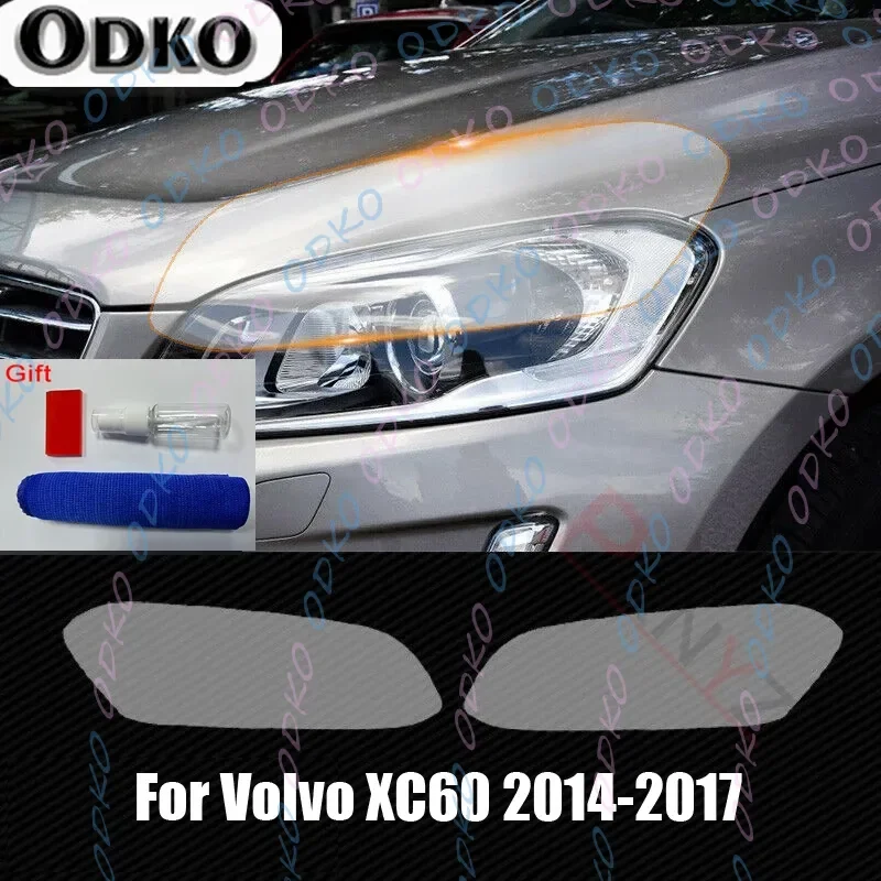 

Car LH+RH Smoke TPU Headlights Protective Precut Front Light Film Sticker Cover Trim For Volvo XC60 2014-2017 Accessories DIY