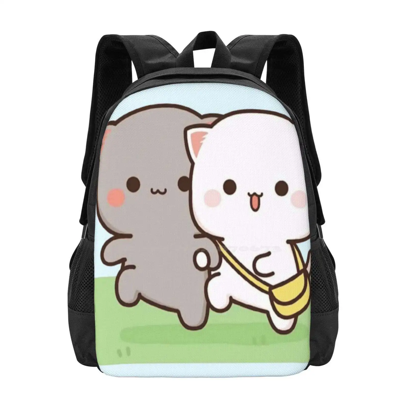 Peach And Goma Walking Merrily Hot Sale Backpack Fashion Bags Anime 2021 Sad Boy Cry Baby I Am So Tired Shonen Anime I Love