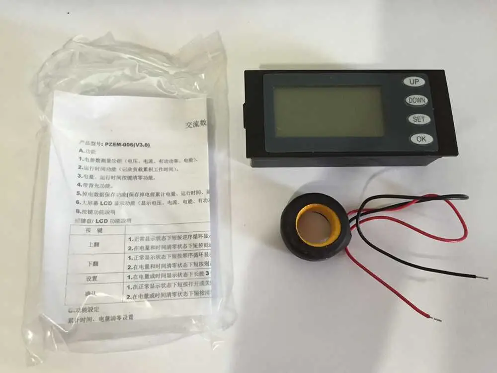 AC 100A 80-260V Digital LCD Voltmeter ammeter power meter multimeter PZEM-006