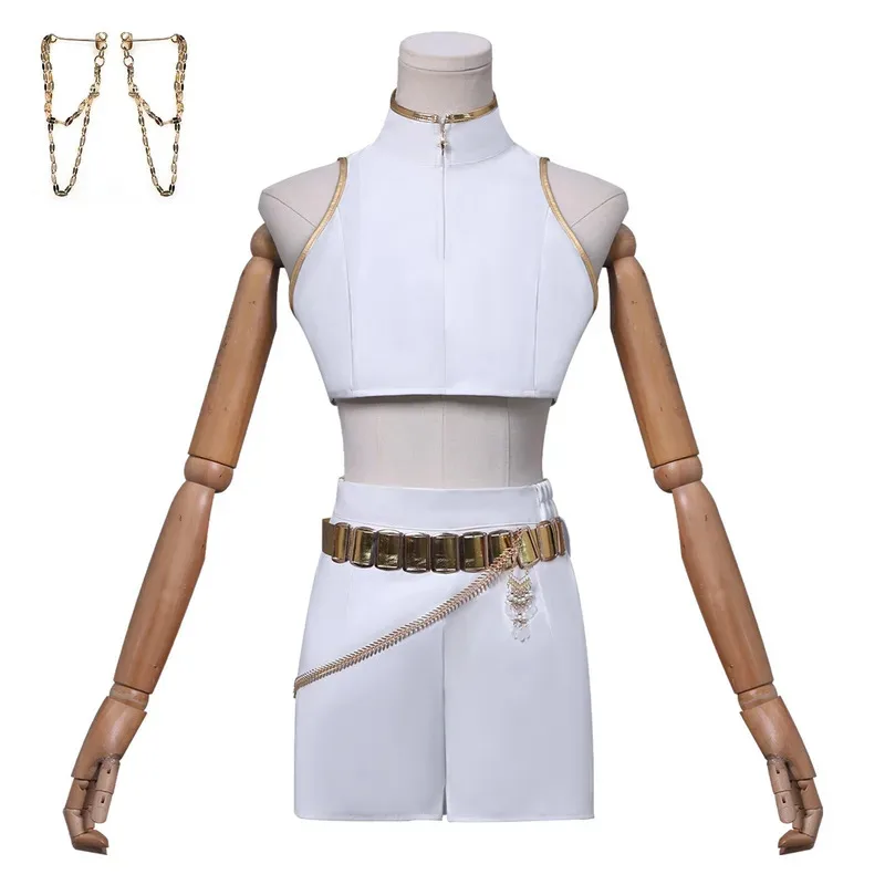 

aaa12 3White KPop Demon Hunters Costume Uniforms Outfits HUNTR/X Rumi Zoey Mira Cosplay Cost